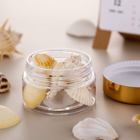 SATINIOR 6 Pack 2 oz Plastic Jars Containers with Lids Wide-mouth Refillable Leakproof Reusable Round Empty Jars for Travel Cosmetic Dry Food Spic...